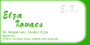 elza kovacs business card