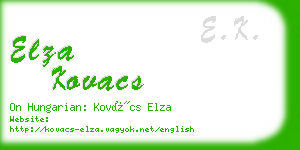 elza kovacs business card